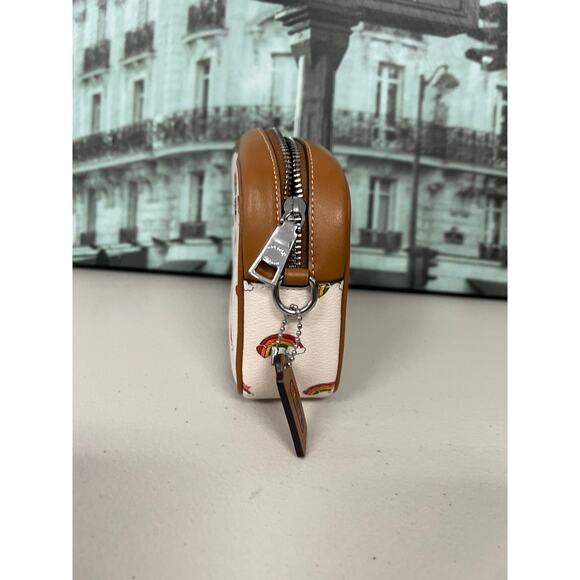 Coach CJ647 Mini Jamie Camera Bag Crossbody With Rainbow Print Chalk Multi - Picture 3 of 9